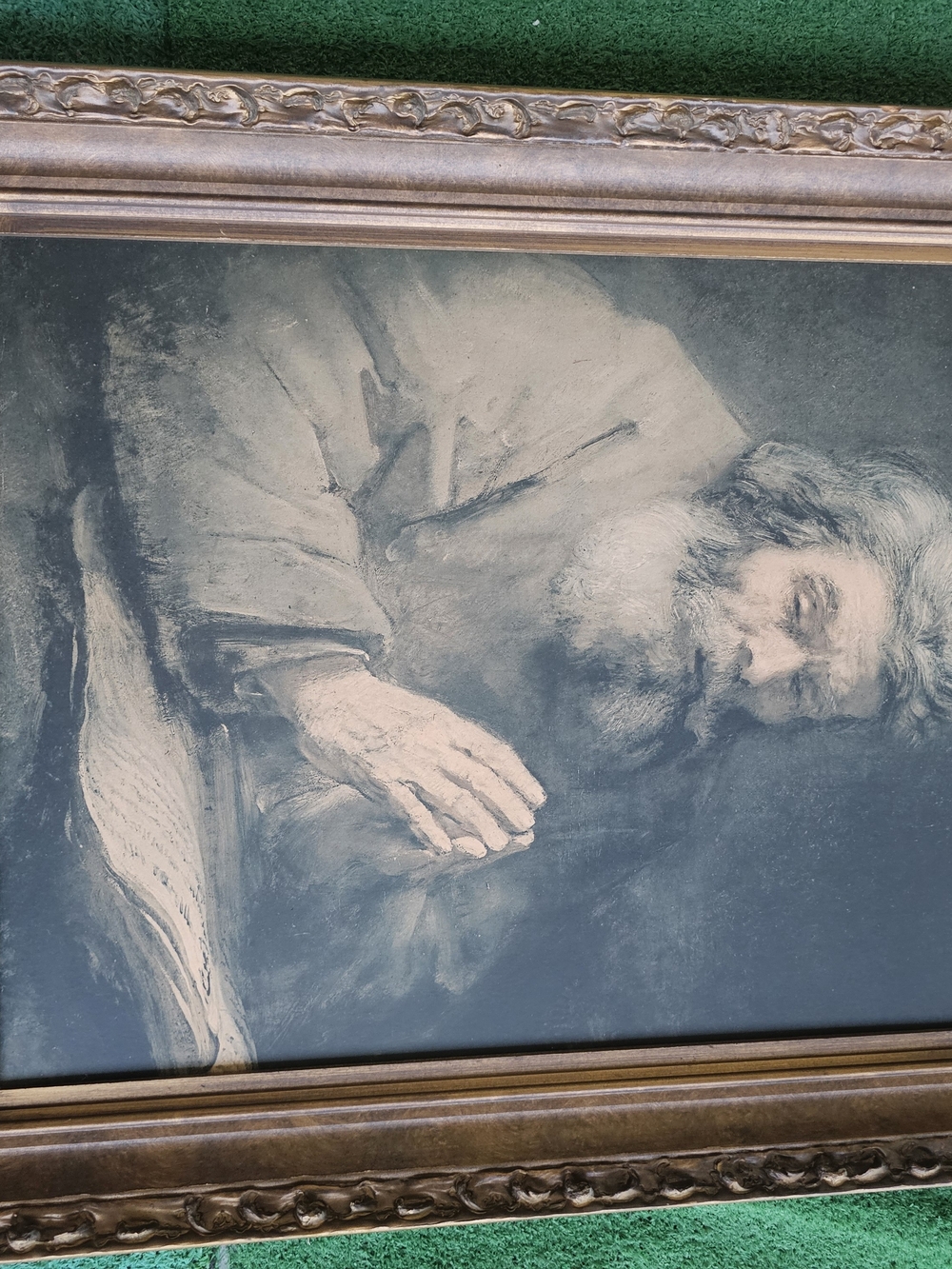 Vintage-Style Brown Toned Portrait Print in Ornate Frame